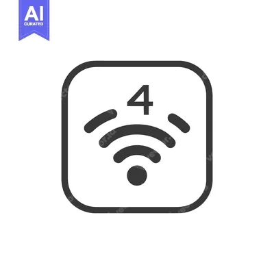 4G Mobiledata Icon Line Art Icon  55