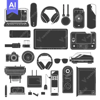 Popular premium asset: Silhouettes of Electronic Devices and Accessories