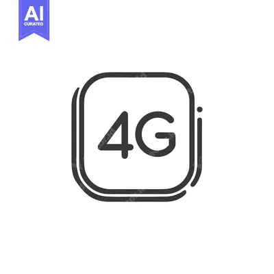 Sleek 4G Icon: Modern Mobile Network Symbol in Minimalist Design