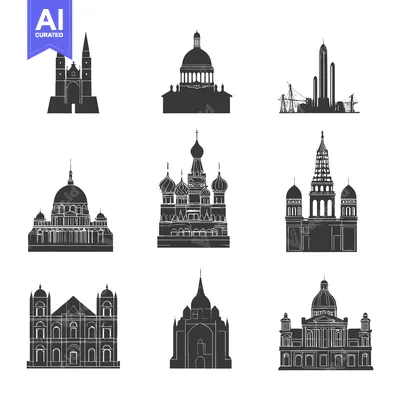 Silhouettes of Famous Buildings Around the World