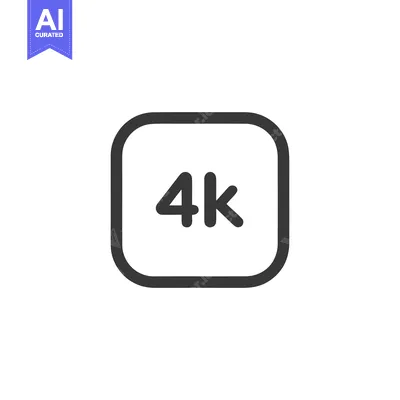 Minimalist 4K Icon: Clean, Modern Design for High-Resolution Video