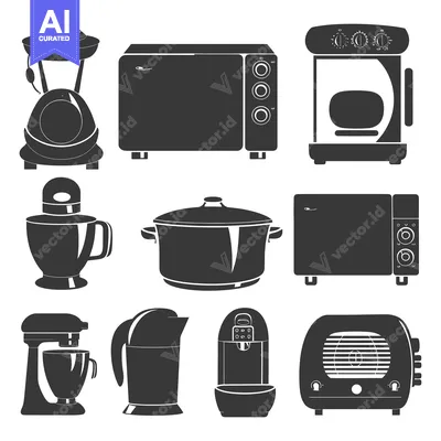 Silhouettes of Kitchen Appliances
