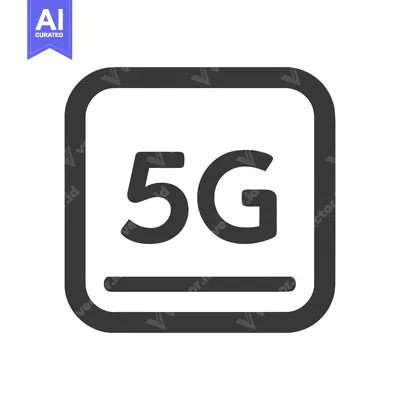 Modern 5G Technology Icon, Simple and Bold