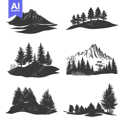 Popular premium asset: Silhouettes of Mountains, Hills, and Evergreen Trees