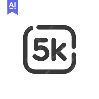 Bold 5k Followers Icon: Rounded Square Frame, Modern Minimalist Social