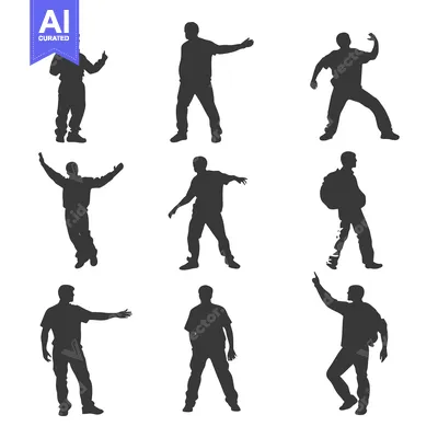 Popular premium asset: Silhouettes of Nine Men in Different Poses