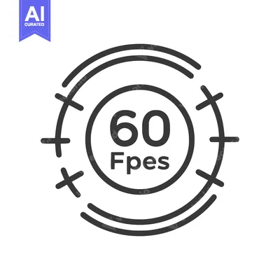 60 FPS Icon: Frames Per Second Symbol with Target Design