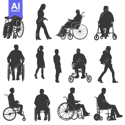 Popular premium asset: Silhouettes of People in Wheelchairs and Walking