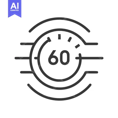 Sixty Seconds Timer Icon with Circular Arrows and Horizontal Lines