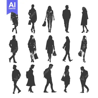 Popular premium asset: Silhouettes of People Walking in a City