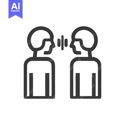 Popular premium asset: Minimalist Line Art Icon: Two Individuals in Communication, Symbolic D