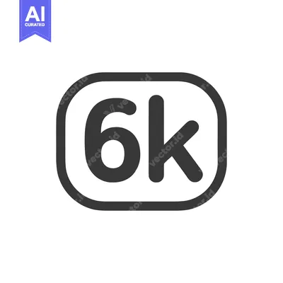 Bold 6k Logo in Rounded Rectangle Frame, Minimalist Design