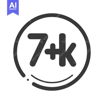 7K Plus Icon Line Art Icon  85