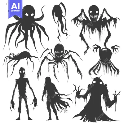Silhouettes of Various Frightening Creatures