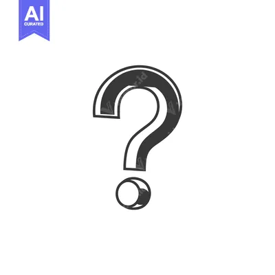Aset desain premium: A 3D stylized black question mark icon