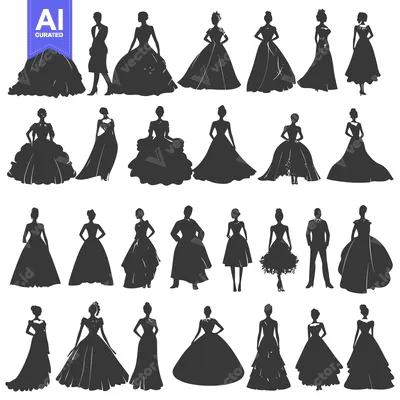 Aset premium populer: Silhouettes of Women and Men in Formal Attire