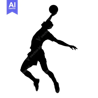 Aset desain premium: Silhouette of a volleyball player spiking the ball