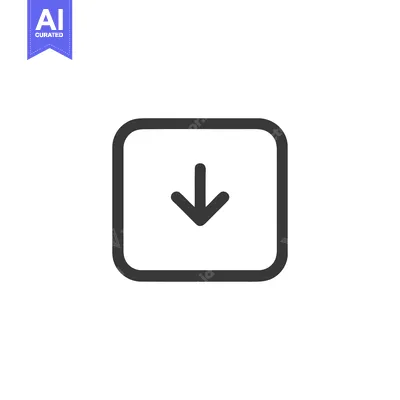 Aset premium populer: Simple Download Icon: Arrow Pointing Down in Rounded Square Frame