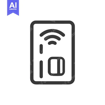 Premium design asset: Contactless Payment Card Icon with Wireless Symbol, Modern Design