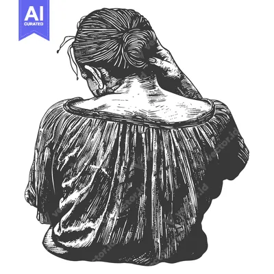 A Back View of a Woman Holding Her Hair Up
