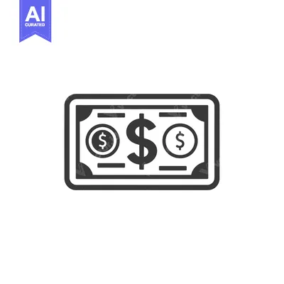 Aset premium populer: Simple Black and White Dollar Bill Icon