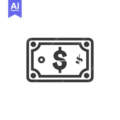 Aset premium populer: Simple Black and White Dollar Bill Icon