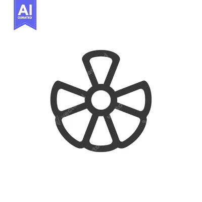 Premium design asset: Simple Black and White Icon of a Flower with Six Petals