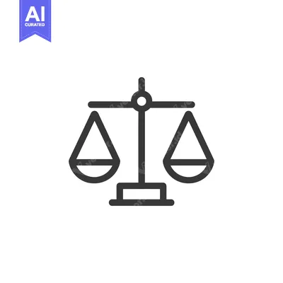 Simple Black and White Icon of a Scale