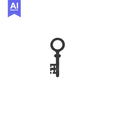 Simple Black and White Illustration of a Key