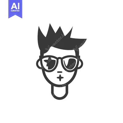 Simple black and white illustration of a person wearing sunglasses