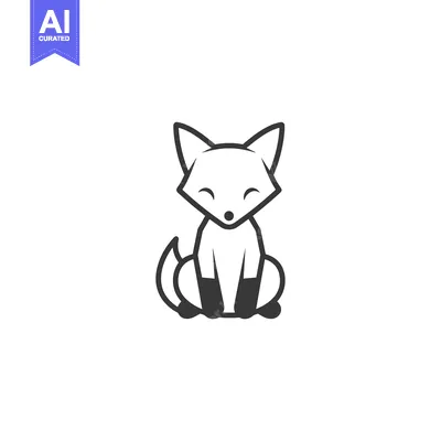 Popular premium asset: Simple Black and White Illustration of a Sitting Fox