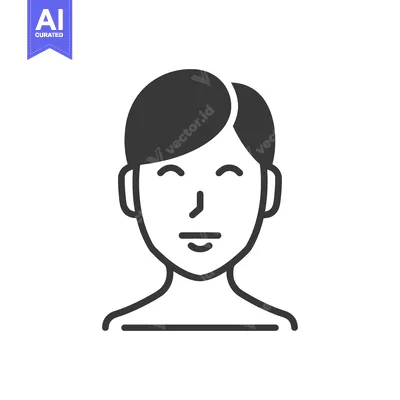Aset premium populer: Simple black and white illustration of a woman's face