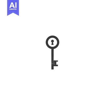 Simple Black and White Keyhole Key Icon