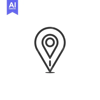 Aset premium populer: Simple Black and White Location Icon with a Circle in the Center