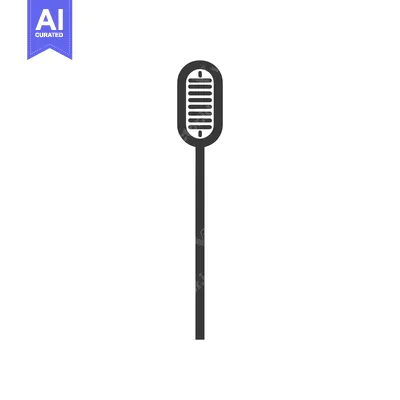 Simple Black and White Microphone Icon
