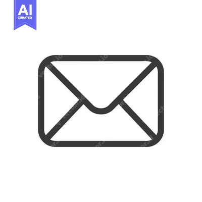 Aset premium populer: Simple Black and White Outline Envelope Icon