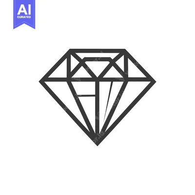 Aset premium populer: Simple Black and White Outline of a Diamond