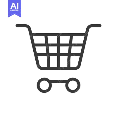 Premium design asset: Simple Black and White Shopping Cart Icon