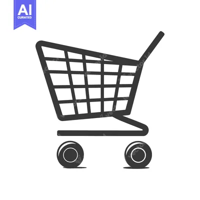Premium design asset: Simple Black and White Shopping Cart Icon