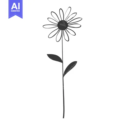 Aset premium populer: Simple Black and White Silhouette of a Daisy Flower