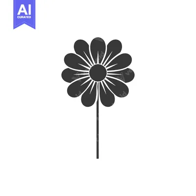Premium design asset: Simple Black and White Silhouette of a Flower