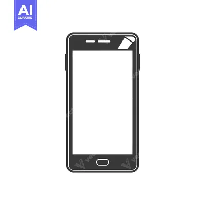Aset desain premium: Simple Black and White Smartphone Icon