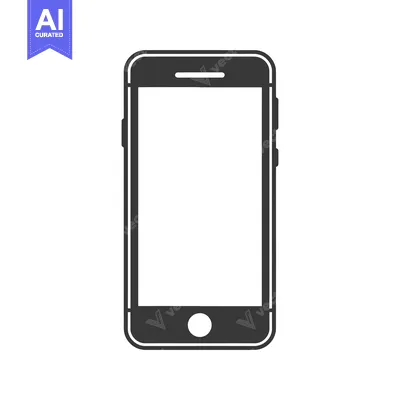 Aset premium populer: Simple Black and White Smartphone Icon Illustration
