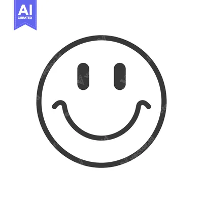 Aset desain premium: Simple Black and White Smiley Face Icon