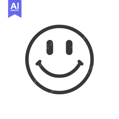 Aset desain premium: Simple Black and White Smiley Face Icon