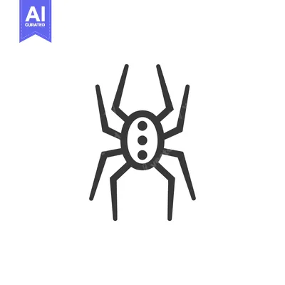 Simple Black and White Spider Icon