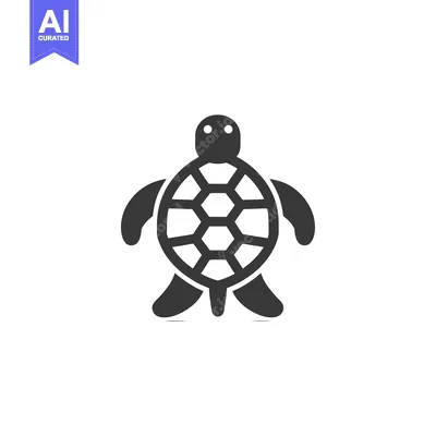 Aset desain premium: Simple Black and White Turtle Icon
