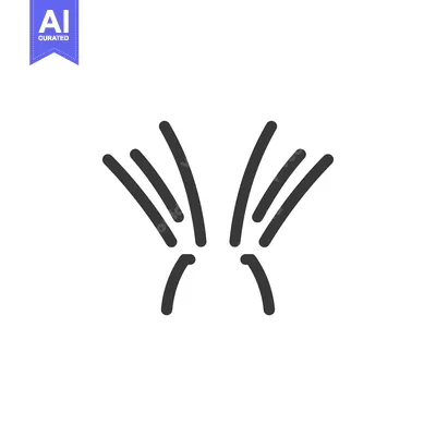 Aset premium populer: Simple black line drawing of a stylized firework