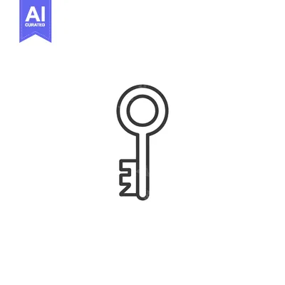 Premium design asset: Simple Black Outline Illustration of a Key