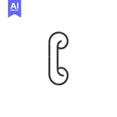 Simple Black Outline of a Phone Receiver Icon